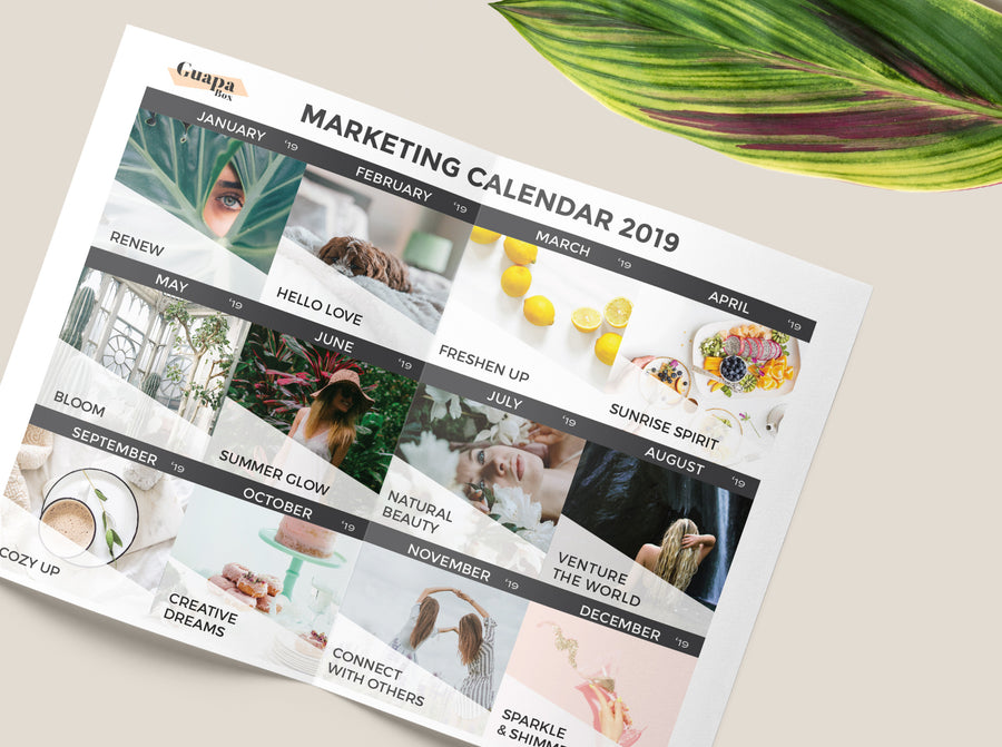 This is a Marketing Calendar Template to organize all your promotions for the year for your subscription box. Organize your team and get vendors excited to work with your start-up. 